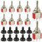 HUAREW Interruttore a levetta momentaneo con cappuccio impermeabile Mini miniatura 3 pin 3 posizioni ON/OFF/ON SPDT 5A 125V / 2A 250V per cruscotto auto （10 pezzi）