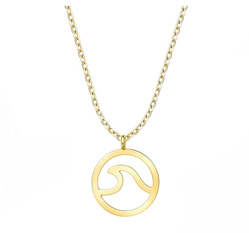 Sofia Milani - Damen Halskette 925 Silber - Kreis Wellen Anhänger