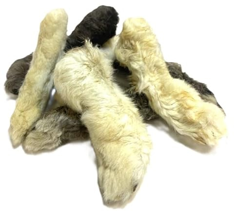 Maltbys' Stores 1kg Rabbit Feet with Fur (Hair) [LOD3] | 100% Natural Dog Treat Chews