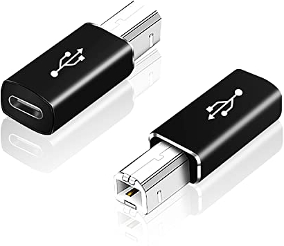 2 Stück USB B auf USB C Adapter, AreMe Typ C Buchse auf MIDI Konverter kompatibel mit Drucker, Elektro-Klavier, Laptops und mehr Typ-C-Geräten