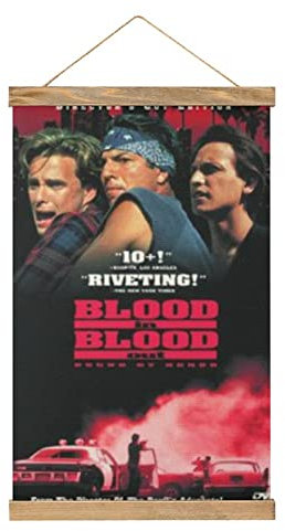 YBEL Film Blut im Blut Out Scroll-Poster Stoffbild Kunst Holz DIY Rahmen Hängende Druck Aufhänger für Raumdekoration Öl Leinwand Kit Geschenk