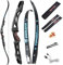 Bogenschießen Takedown Recurve Bogen ILF Wurfarme und Riser 66/68/70 Zoll Erwachsene Wettbewerb Bogen Recurvebogen Sportbogen Jagdbogen (70/34lbs, Schwarz)