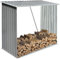 KOIECETA Brennholzlager Kaminholzunterstand Brennholzregal Brennholzunterstand Kaminholzständer Holzlager Verzinkter Stahl 163x83x154cm (Grau)