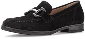Gabor Damen Slipper, Frauen Slip On,Wechselfußbett,Moderate Mehrweite (G),College Schuhe,Businessschuhe,Mokassins,schwarz (Uni),41 EU / 7.5 UK