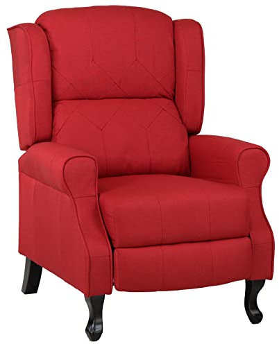 Totò Piccinni Poltrona Relax Reclinabile con Poggiapiedi Imbottita (Bordeaux, Soft Comfort)