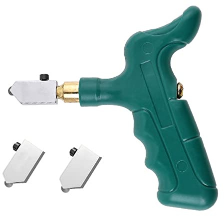 Creperture Glasschneider Handheld Glass Cutter Fliesenöffner Kit Professionelles Hochfestes Keramik Glas Schneidset Haushaltswerkzeuge mit 2 Klingen für DIY Glasfliesen Spiegel Schneiden