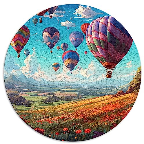 Hot Air Balloons Jigsaw Puzzles for Adults 1000 Piece Round Jigsaw Puzzle Gift Cardboard Puzzle 26.5x26.5inch