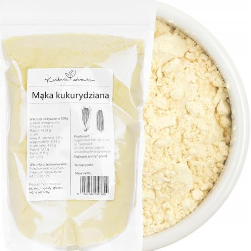 Farina di Mais Naturale 1 kg | Ricca di Fibre e Senza Glutine | Ideale per Pane, Dolci e Cucina Salutare | Senza Conservanti | KUCHNIA ZDROWIA