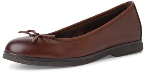 MARCO TOZZI Damen Ballerinas aus Leder mit Schleife, Braun (Chestnut), 41 EU
