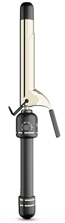 HOT Tools 24K Gold Professional 1 Extended Barrel Curling Iron with Clamp for Bouncy Curls, Faster Styling, Less Damage & Long-Lasting Results
