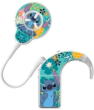 SmartEar Disney Hearing Aid Skins – Light, Durable and Long-Lasting – Residue-Free Application – Colourful Decoration – Cochlear Nucleus 8 – Disney Lilo & Stitch - Stitch