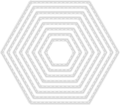Jowxsx Hexagon Stanzschablone, Metallschablone, Stanzformen für DIY, Scrapbooking, Fotoalbum, dekorative Prägepapier-Stanzformen für Kartenherstellung