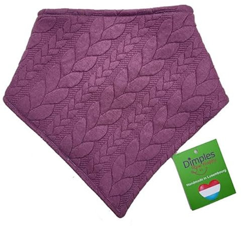 Dimples Hundehalstuch Zopfmuster lila rosa Hundeschal wie gestrickt Geschenk für Hundebesitzer Hundehalsband Hundedreickstuch 25cm