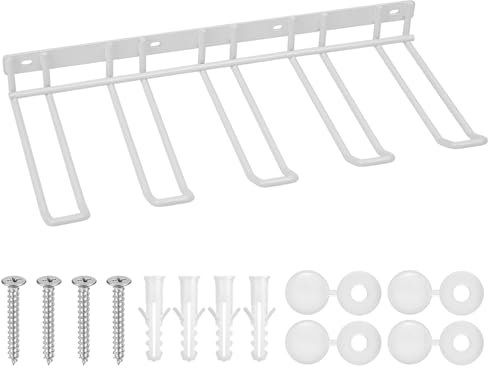 Drill Holder Wall Mount, Power Tool Organizer Wall Mount, Power Tool Storage Wall Mount Tool Rack, 4 Slots Power Tool Organiser, Heavy Duty Drill Rack Organizer for Workshop Garage Tool (White)