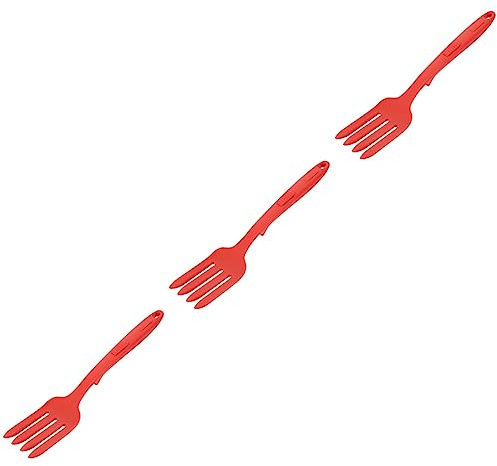 OQHAIR 3 uds. Kit de enlatado de Tenedor de Cocina de Silicona, Utensilios de Cocina antiadherentes, Ensalada Mixta, Pasta, Tenedor Giratorio, Tenedor para Asar, Tenedor para Postre, Tene