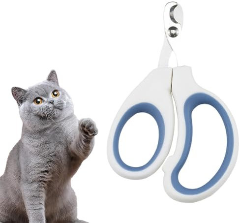 KSJEHW Coupe Griffes Chat Professionnel en Acier Inoxydable - Soin des Ongles Sûr, Confortable et Durable pour Chats, Chatons, Lapins et Petits Animaux(Bleu)