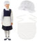 UILYNIU 2 Pieces Maid Costume Accessories for Kids, White Maid Cap and Retro Half Waist Maid Apron, Girls World Book Day Kitchen Party Favors Fancy Dress Set for Halloween Christmas Cosplay (White)