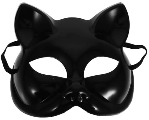 Cabilock Halloween-Maske Bemalbare Maske Weiße Maske Leere Halbmaske Bastelmaske Leere Masken Selber Machen Cosplay-Gesichtsmaske Cosplay-Maske Tiermasken DIY-Maske Black Plastik