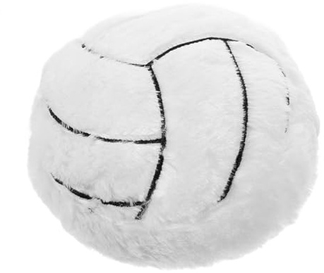 Happyyami Volleyballkissen aus Plüsch und PP Baumwolle für Jungen Sport | Realistisches Design, Weich und Bequem, Dekorativ für Freizeit und Sofa, Weißes Kissen