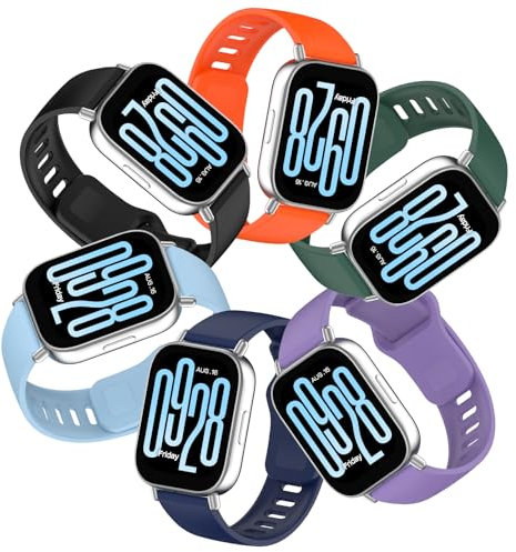 BDIG Kompatibel Mit Xiaomi Redmi Watch 5 Active/5 Lite - 6 Stück Weiches Silikon Sport Ersatz Armbänder für Herren Und Damen