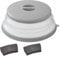1 Pack Microwave Cover for Food, Microwave Cover, Microwave Splatter Guard, Microwave Plate Cover, Microwave Food Cover - Reusable Silicone Lid with 2 Handles, Heat-Resistant (21.7x8cm, Gray)