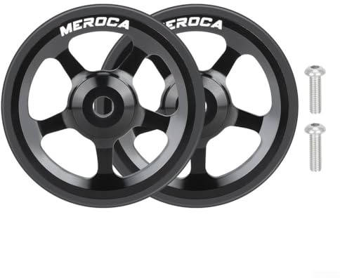 60 mm leichtes Rad für Falträder aus Aluminiumlegierung und Gummi, geeignet für Brompton und für 3Sixty integriertes Lager für müheloses Rollen (schwarz)