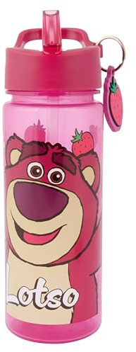 Toy Story Lotso 500ml Kids Water Bottle by Polar Gear - Toy Story Gifts - Back to School Supplies with Lotso Keyring Charm
