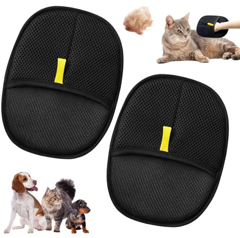 TOPZFL 2 Stück Tierhaarentferner Handschuh,Wiederverwendbare Haarentfernungshandschuh,2025 New Fell Magnet Handschuh,für Katzen & Hunde Reinigung,Haarentfernung.