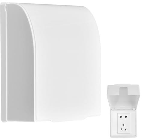 Type 86 Cache Prise Etanche Electrique Murale, Cache Interrupteur Mural | Boîtier Étanche Plastique Interrupteur Mural, Sans Perçage, pour Salle de Bain, Chambres, Cuisine Extérieur (Blanc)