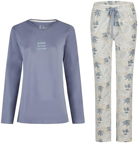 By Louise Damen Pyjama Schlafanzug Nachtwäsche Rund-Halsausschnit lang