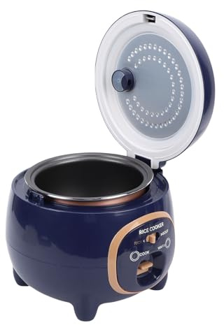 Oreilet Mini-Reiskocher, 300 W, 1,8 L, Tragbarer Reiskocher mit Dampfkorb, Antihaftbeschichteter Elektrischer Kleiner Reiskocher für Getreidesuppe, Eintöpfe, Hafer, Heimküche (EU-Stecker 220 V)