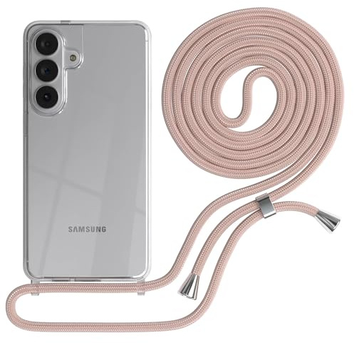 EAZY CASE Handykette kompatibel mit Galaxy S26 Plus Handyhülle mit Umhängeband, Handykordel mit Schutzhülle, Silikonhülle, Hülle mit Band, Stylische Kette für Smartphones, Rosé-Gold