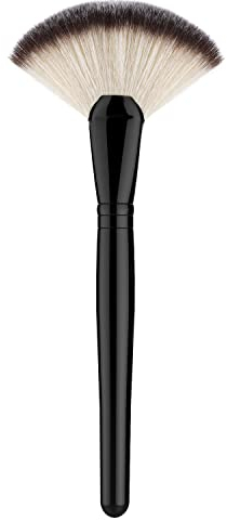 Fan Makeup Brush, Luxspire Professional Highlighting Make Up Brush Blush Bronzer Cheekbones Brush, Single Large Soft & Dense Face Bulsh Powder Foundation Brushes Make Up Tool, Black