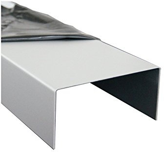 kreativ-bauen 2000mm Aluminium U-Profil 20x100x20mm Kantenprofil aus 2mm Aluminium Silber Natur Eloxiert Abdeckleiste