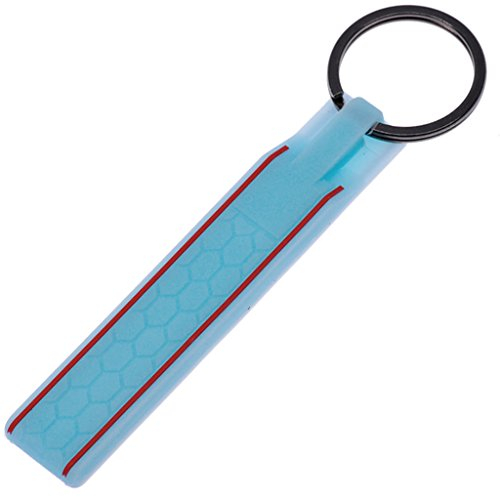 Schlüssel Anhänger Key Tag Silikon Fluoreszierend Blau im Wabe Design für VW SEAT Skoda