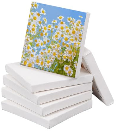 NBEADS 6 Pcs 10 × 10 cm Mini Panneau sur Toile Peinture Craft Tiny Dessin Planche À Dessin En Bois pour Peinture Craft Dessin Décoration Cadeau et Enfants 'Learning