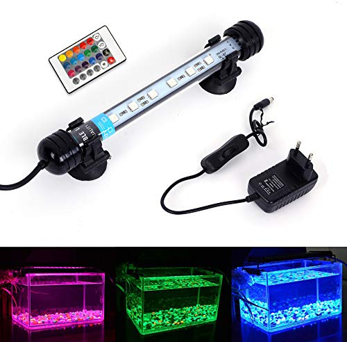 VARMHUS LED 18-112 cm für Fisch Tank Aquarium Leuchte Wasserdicht Aquarium Aquarium Beleuchtung, Lampe Stecker EU Unterwasser LED-Lichtbalken (RGB, 37 cm)