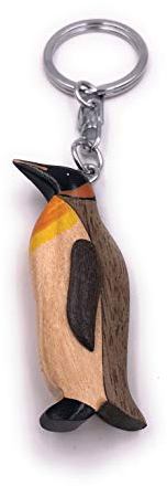 H-Customs Pinguin Tier süß stehend bunt Holz Edel Handmade Schlüsselanhänger Anhänger