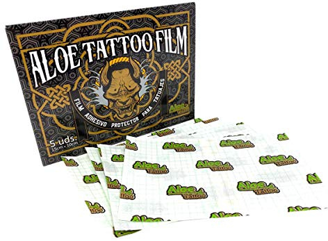 ALOE TATTOO FILM 5Stück(10cm x 15cm) - Tattoo sicher verschließen - INKgrafiX®- IG54432 - Tattoo seal Folie vegan