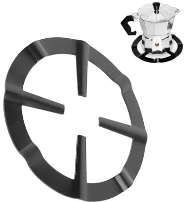 Agatige Gas Ring Reducer for Coffee Pot, Cast Mocha Pot Pan Support Non-Stick Coating Iron Gas Stove Cooker Plate Coffee Pot Stand Reducer Ring Holder Base Trivet - 13.3cm