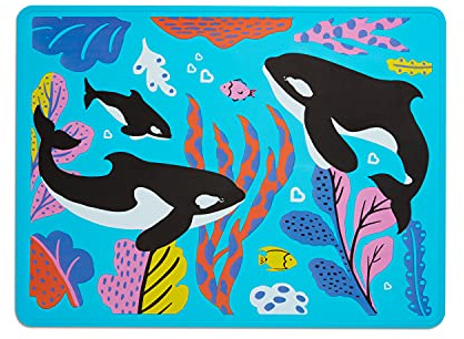Munchkin WildLove Wendbares Silikon-Platzset für Kinder, 1 Stück, Orca