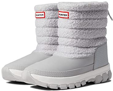 Hunter Sherpa Snow Boot Short Frosted Grey 6M Rubber Pull On Certified Vegan, Frosted Grey, 37 EU