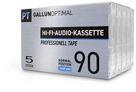 GALLUNOPTIMAL PT90 Audiokassetten 90 min. Leerkassetten in professionell Tape Ausführung