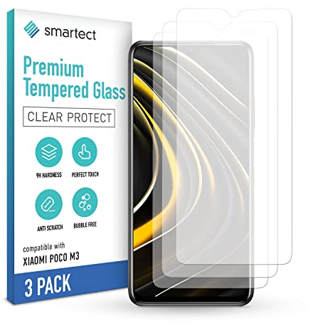 smartect Cristal Templado [3 Piezas, Clear] para Xiaomi Poco M3, Protector de Pantalla HD Antiarañazos, Sin Burbujas, Dureza 9H, 0.3mm Ultra Transparente, Ultra Resistente