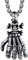 Richsteel Edelstahl Skelett Handkrallen Kette für Herren Jungen Punk Gotik Totenkopf Schädel Anhänger Hip pop Rock Schmuck