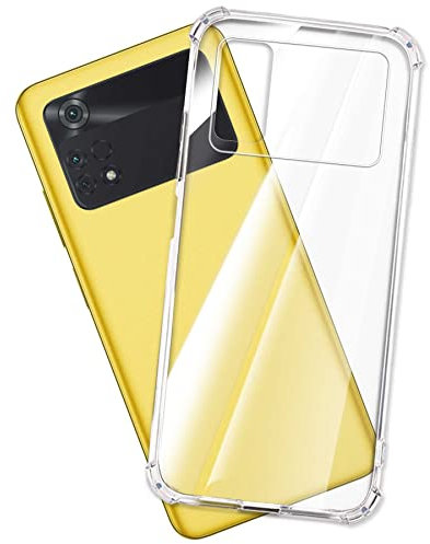 mtb more energy® Custodia Soft Armor compatibile con Xiaomi Poco M4 Pro 4G (6.43), angoli rinforzati, protezione fotocamera, 1,5 mm, TPU