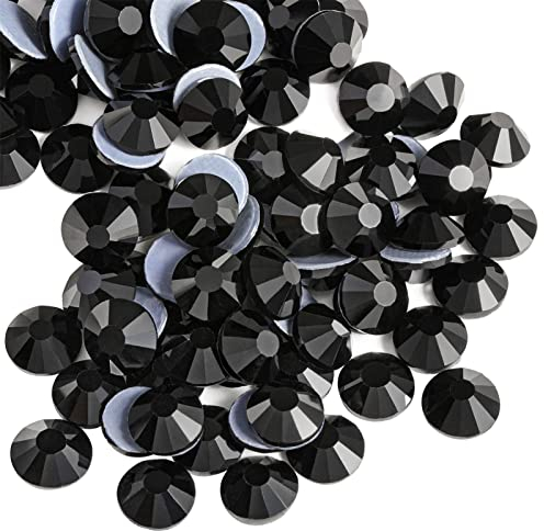 Beadsland 1440 strass termoadesivi hotfix, retro piatto, pietre in cristallo, per fai da te, per decorazione di vestiti, Nero, SS12, misura di 3,0-3,2 mm