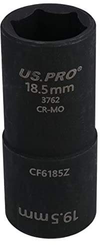 18.5mm x 19.5mm Wheel Hub Lug Nut Cap Flip Impact Socket Remover 1/2in Drive