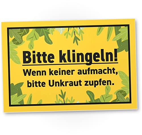 DankeDir! Bitte klingeln - Schild 30 x 20 cm - Kollegen Freunde Geschenkidee Partydeko Deko Party Geschenk - lustiger Spruch Türschild Geburtstagsgeschenk Spruchschild Wanddeko
