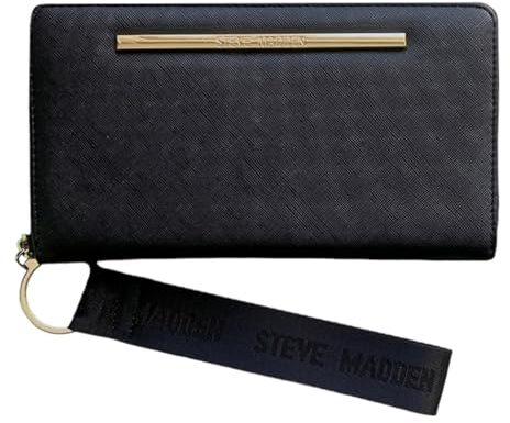 Steve Madden BZIP-WEB Geldbörse mit Reißverschluss, Schwarz, Einheitsgröße, Modern